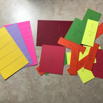 Half complete fraction kit for my students